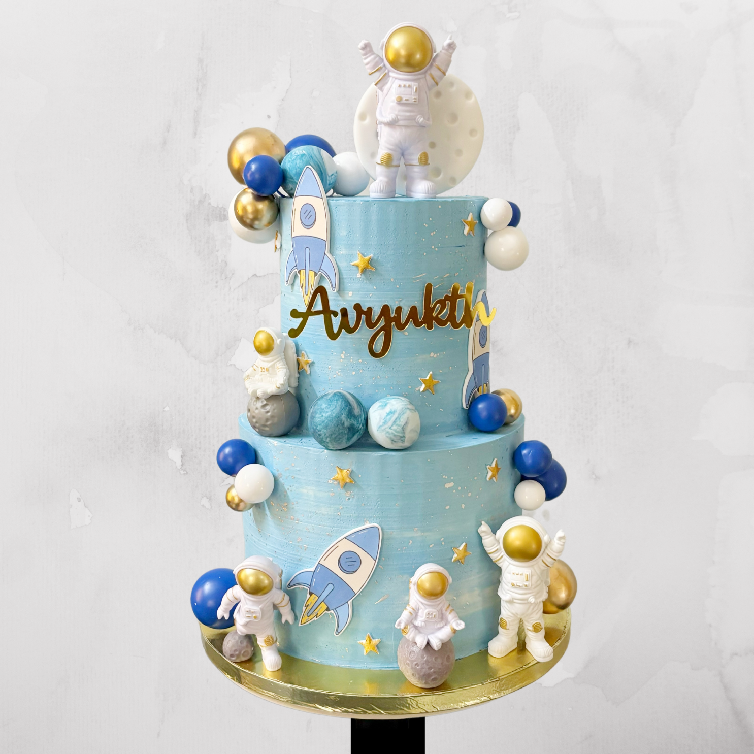Astronaut & Galaxy Theme Birthday Cake